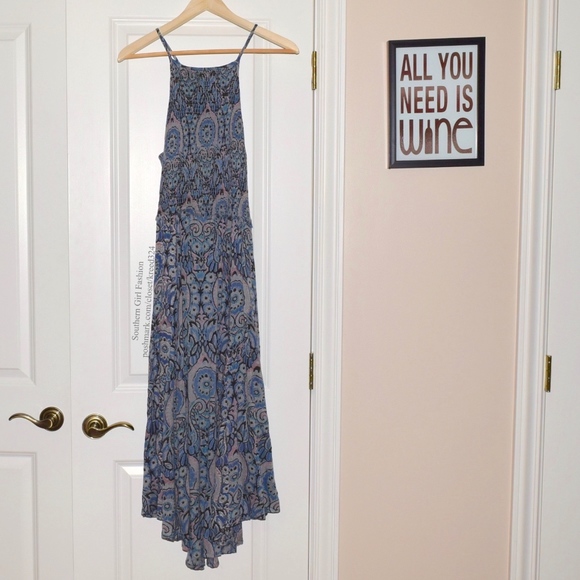 Free People Dresses & Skirts - FREE PEOPLE Party Dress Intricate Long Draped Gown